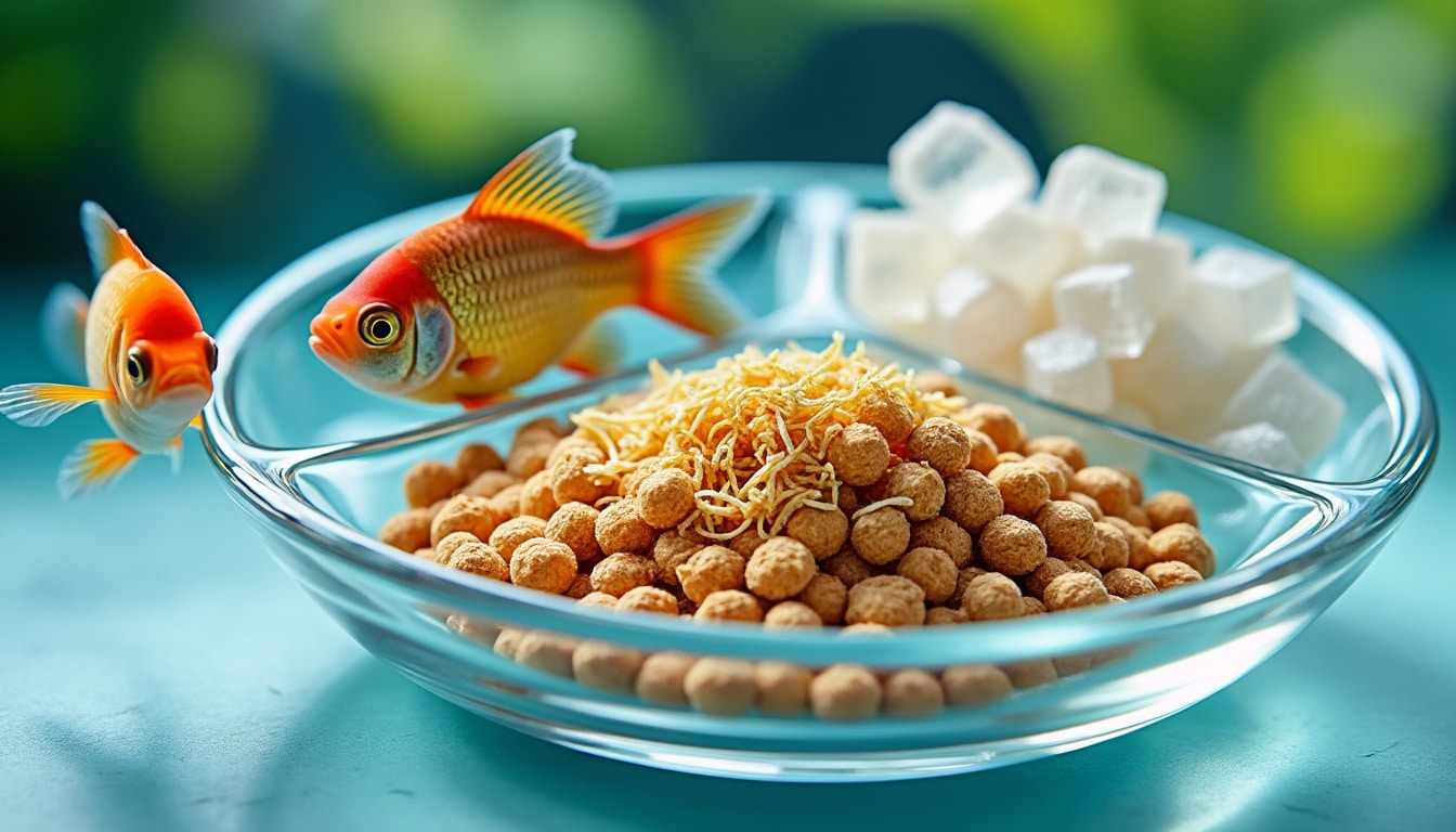Alimentation du poisson : granulés, flocons et congelé